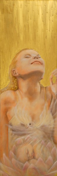 Rinascita nella gioia - 2008, olio su tela, 40x120